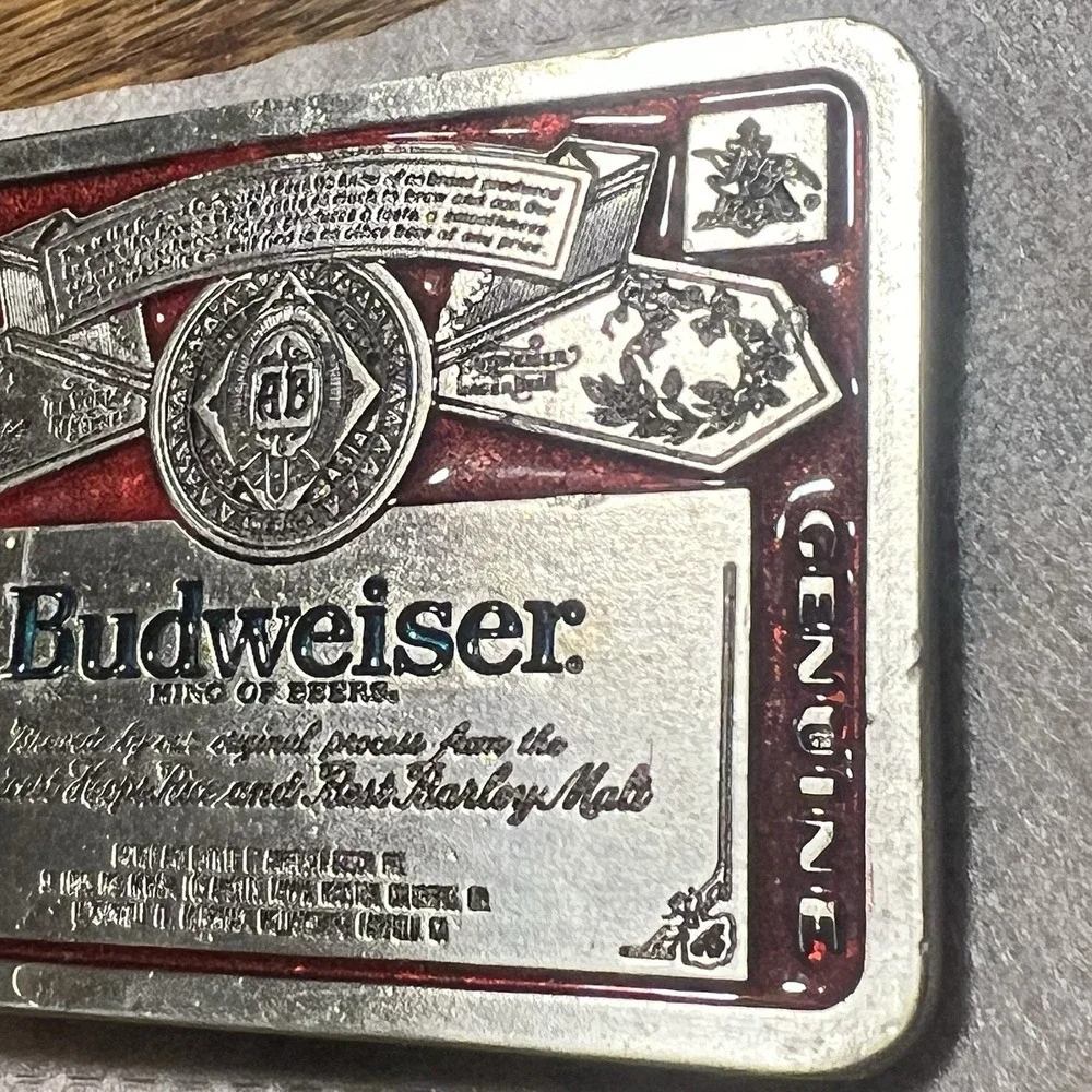Vintage Budweiser 2241 King of Beers Anheuser Busch Belt Buckle Made In USA 70s
